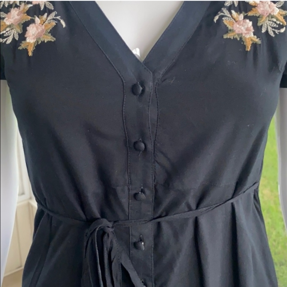 Abercrombie & Fitch - Black Floral Short Sleeve Dress Size XS